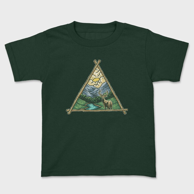 Tricou Copii, Deer Triangle Landscape