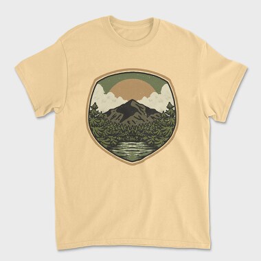 Tricou Barbati (Unisex), Green Vintage Landscape