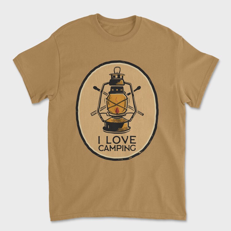 I Love Camping Lantern, Tricou Barbati (Unisex)