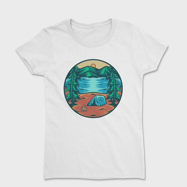 Mountain Camping Illustration 1, Tricou Femei