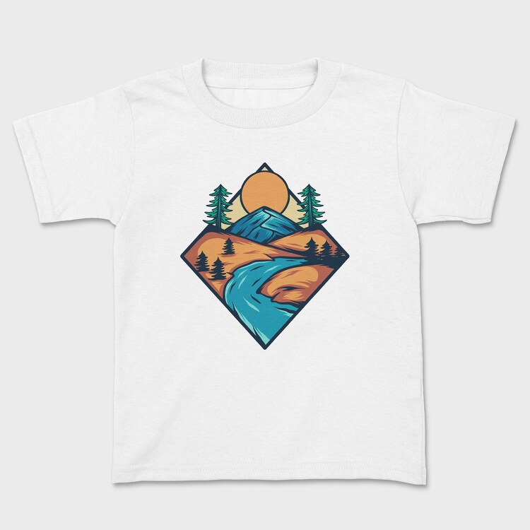 Tricou Copii, Mountain Illustration 3