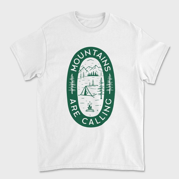 Mountains Are Calling Green, Tricou Barbati (Unisex)