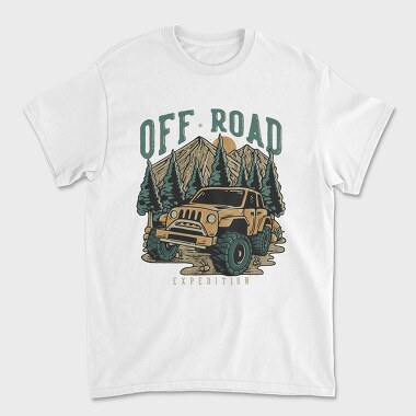 Off Road Expedition With Off Road Car in the Middle of Mountain, Tricou Barbati (Unisex)