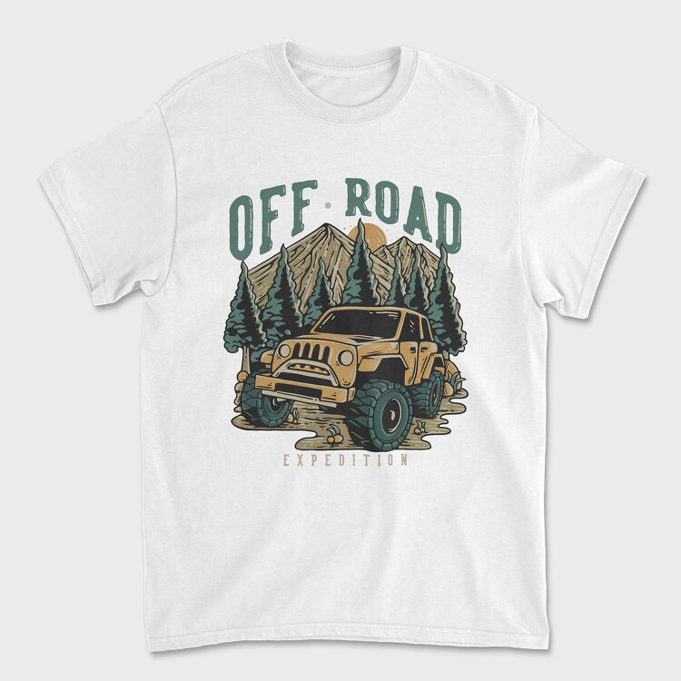 Tricou Barbati (Unisex), Off Road Expedition With Off Road Car in the Middle of Mountain