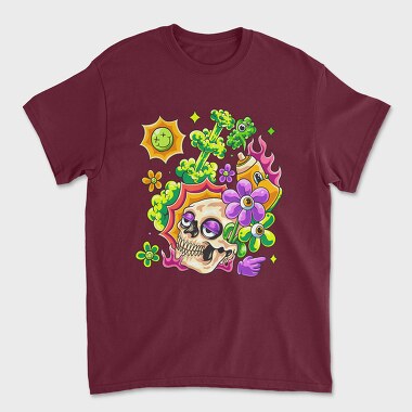 Psychedelic Skull, Tricou Barbati (Unisex)