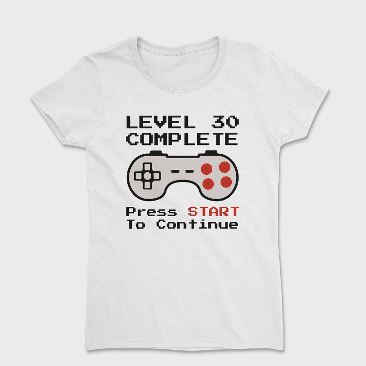 Tricou Femei, Retro Gamepad Lvl 30 Complete