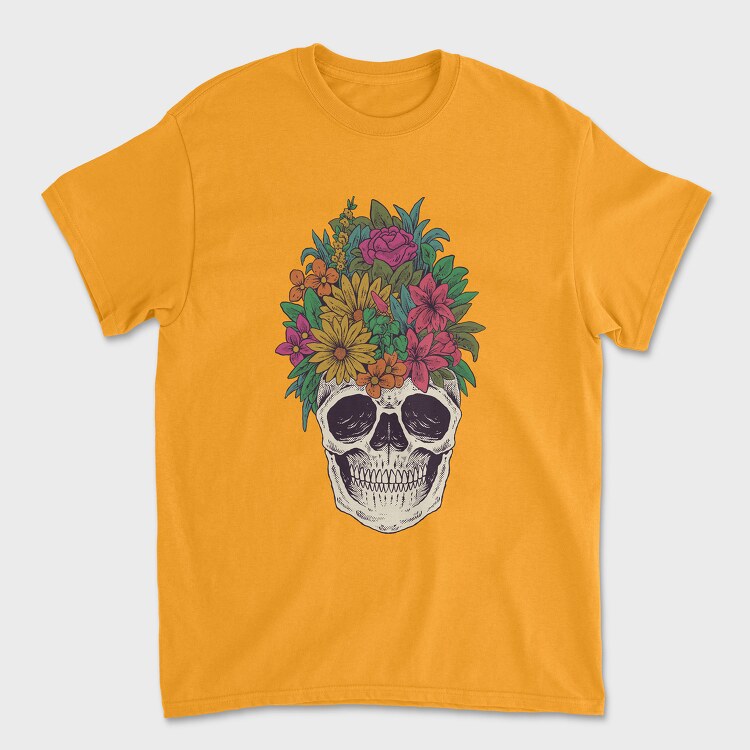 Skull Flowers, Tricou Barbati (Unisex)