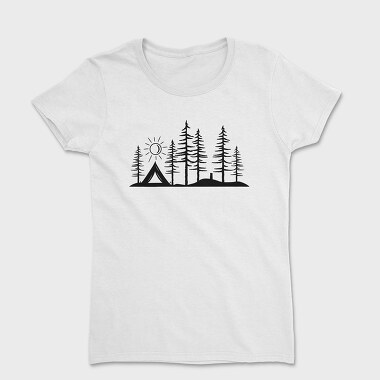 Stylized Camping Scene, Tricou Femei