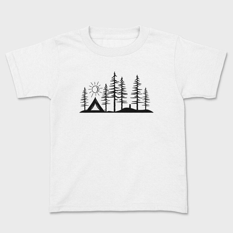 Stylized Camping Scene, Tricou Copii