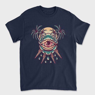 Summer Eye Retro Illustration, Tricou Barbati (Unisex)