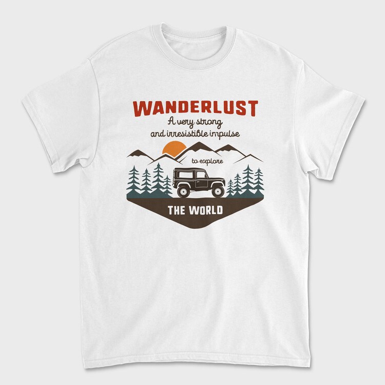 Wanderlust Offroad, Tricou Barbati (Unisex)