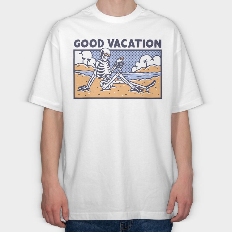 Skeleton Vacation, Tricou Oversize Barbati (Unisex)