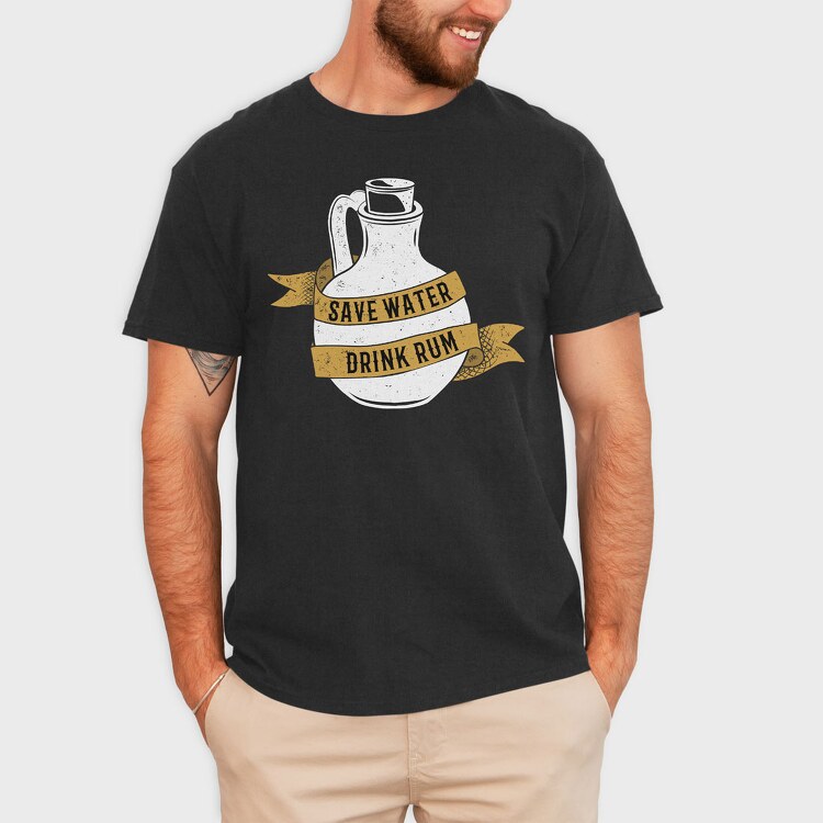 Save Water Drink Rum, Tricou Barbati (Unisex)