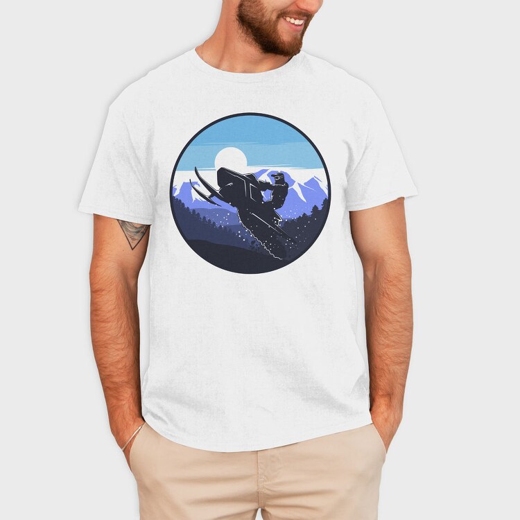 Snowboarders Moonrise, Tricou Barbati (Unisex)