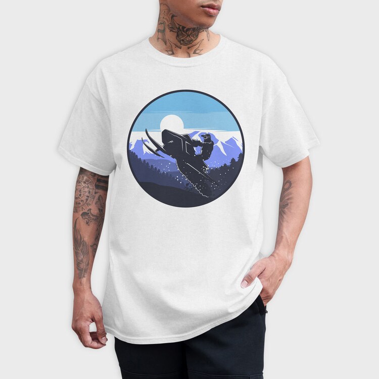 Snowboarders Moonrise, Tricou Barbati (Unisex)