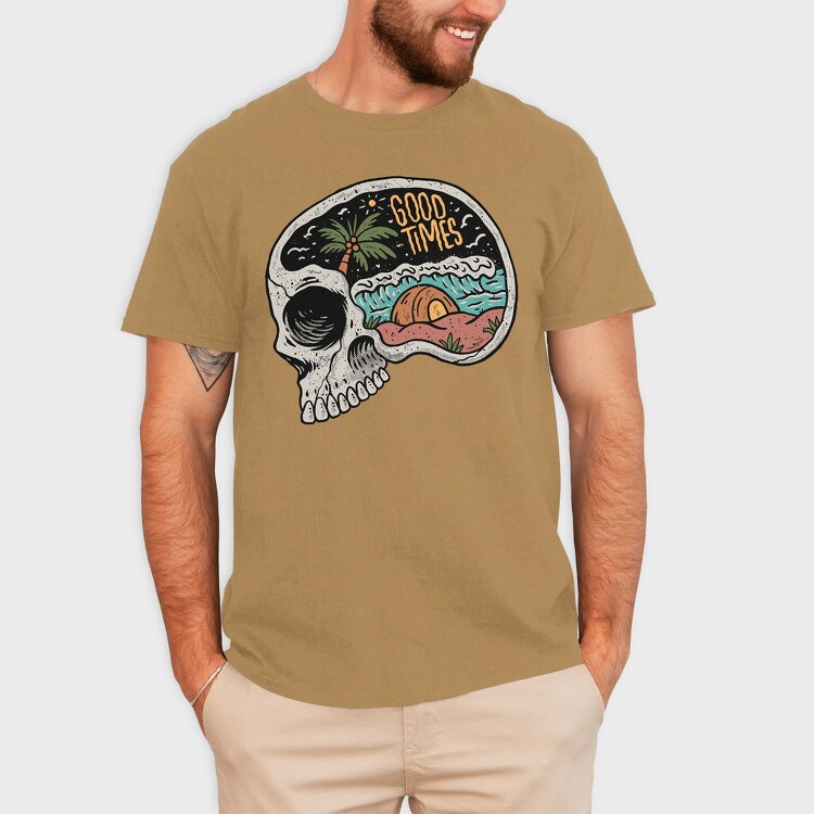 Skull Beach 2, Tricou Barbati (Unisex)