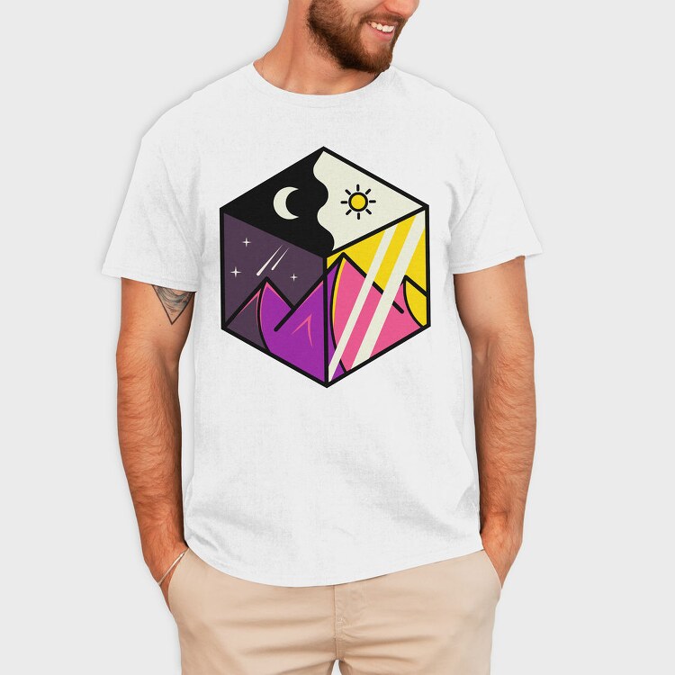 Solar Eclipse Cube, Tricou Barbati (Unisex)