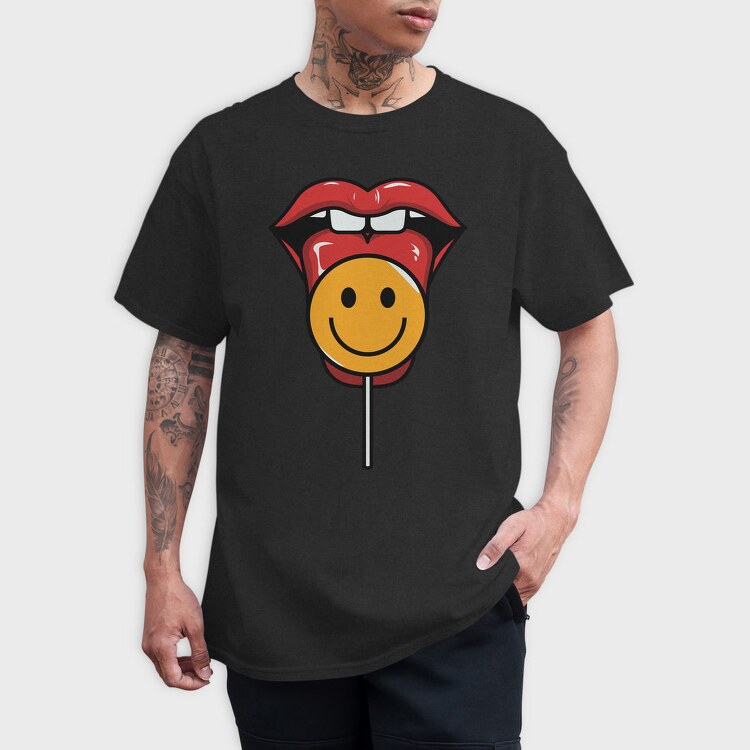 Lollipop Smiley, Tricou Barbati (Unisex)