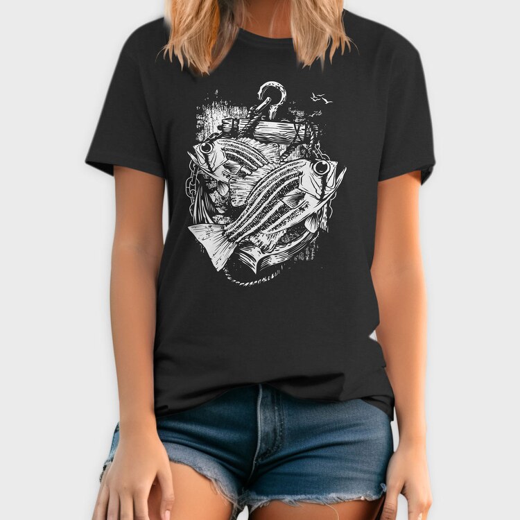 Fishing Anchor Fish, Tricou Barbati (Unisex)