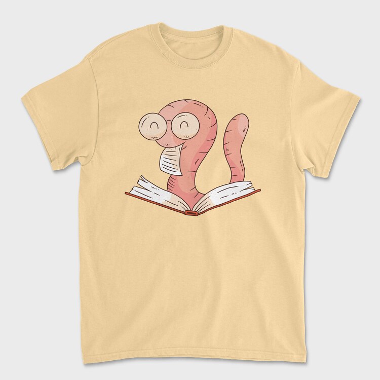 Reading Worm, Tricou Barbati (Unisex)