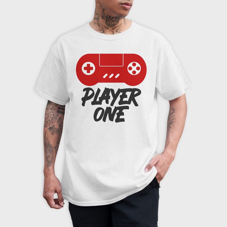 Player One Gamepad, Tricou Barbati (Unisex)