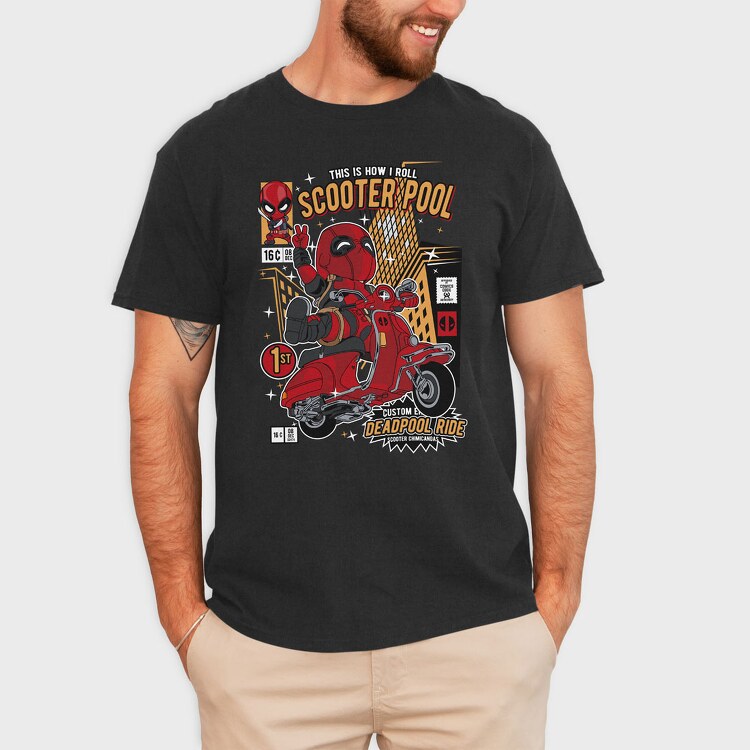 Deadpool Scooter, Tricou Barbati (Unisex)