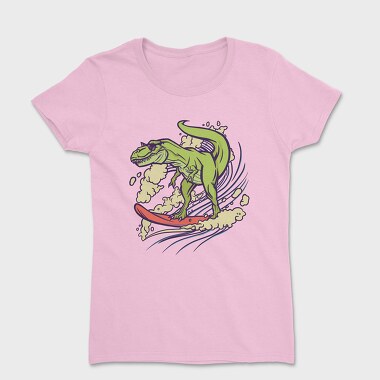 Tricou Femei, Dinosaur Surfing