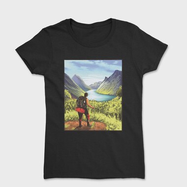 Tricou Femei, Hiker Landscape