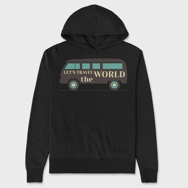 Lets Travel the World Car, Hanorac Oversize Barbati (Unisex)