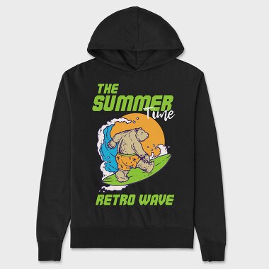Surf Bear, Hanorac Oversize Barbati (Unisex)