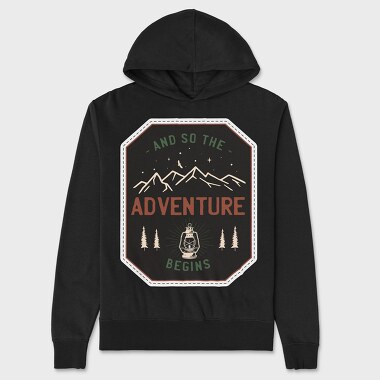 Adventure Begins, Hanorac Oversize Barbati (Unisex)