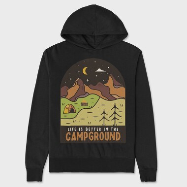 Life Is Better in the Campground, Hanorac Oversize Barbati (Unisex)