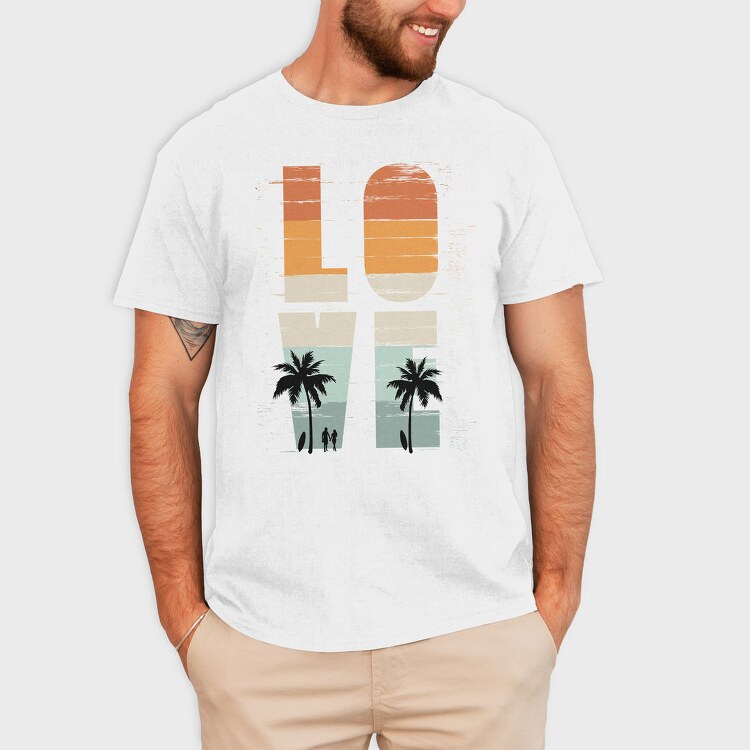 Love Palm Surfers, Tricou Barbati (Unisex)
