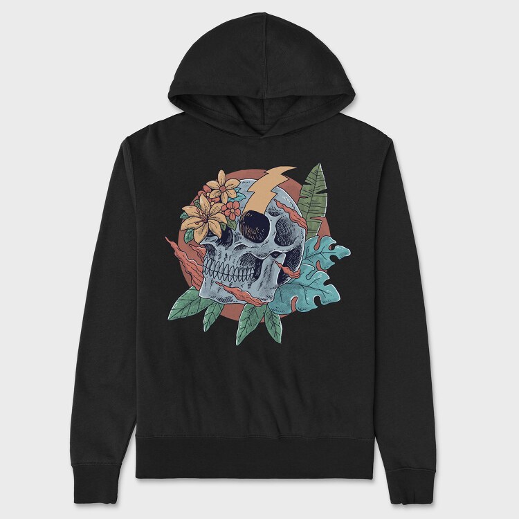 Tropical Skull, Hanorac Oversize Barbati (Unisex)