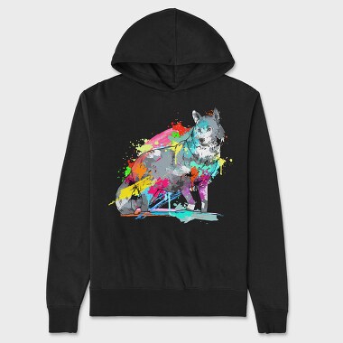 Colorful Wolf, Hanorac Oversize Barbati (Unisex)