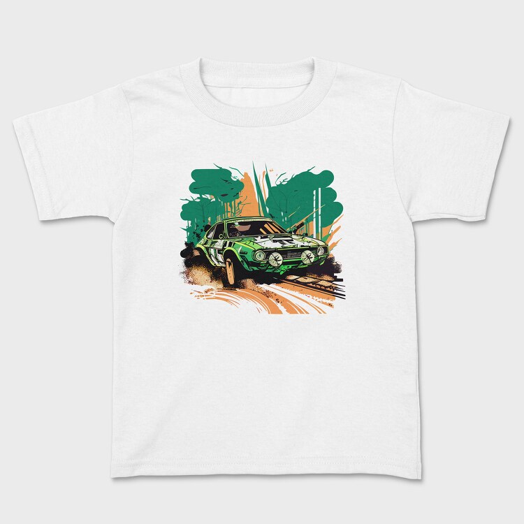 Hand Drawn Rally Car, Tricou Copii