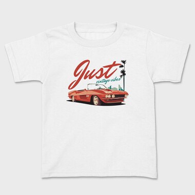 Just Vintage Vibes Classic Convertible Car With Palm Trees, Tricou Copii