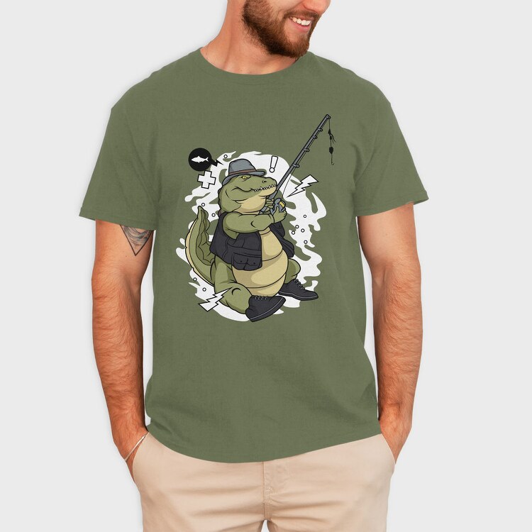 Crocodile Fishing Buddy, Tricou Barbati (Unisex)