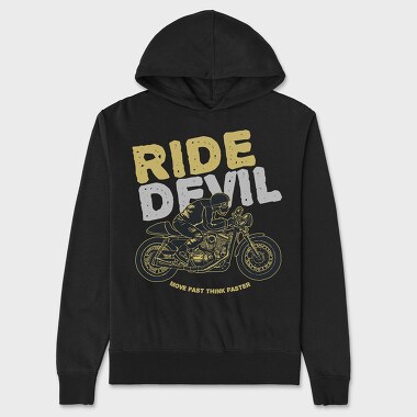 Ride Devil Move Fast Think Faster, Hanorac Oversize Barbati (Unisex)