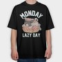 Pug Donut Monday, Tricou Oversize Barbati (Unisex)