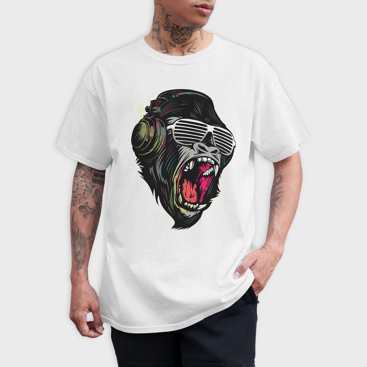 Neon Gorilla Howl, Tricou Barbati (Unisex)