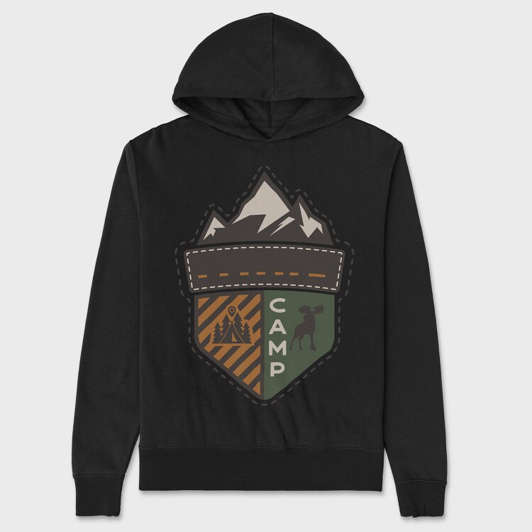 Mountain Camp Badge, Hanorac Oversize Barbati (Unisex)