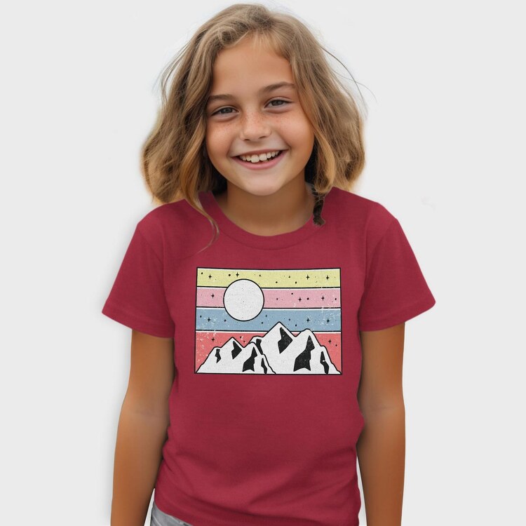 Retro Mountain Sunset, Tricou Copii