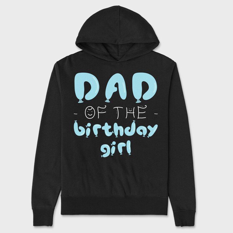 Dad of the Birthday Girl Blue, Hanorac Oversize Barbati (Unisex)