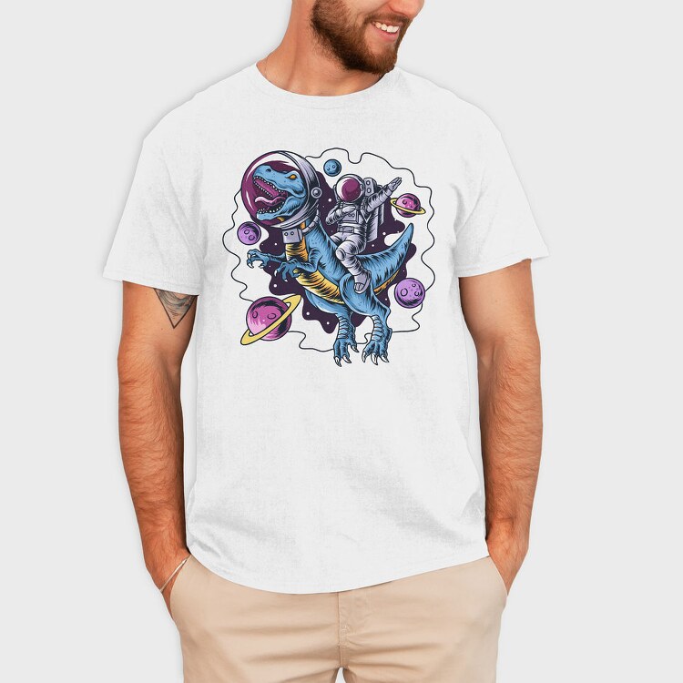 Dino Astronaut Space, Tricou Barbati (Unisex)