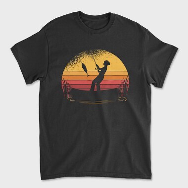 Tricou Barbati (Unisex), Woman Fishing Sunset