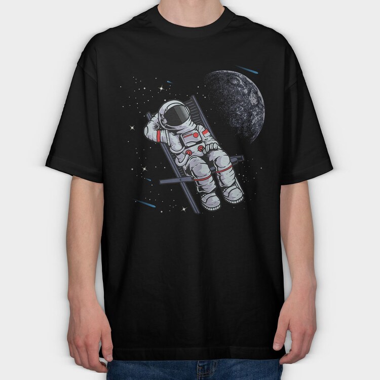 Space Moon Astronaut, Tricou Oversize Barbati (Unisex)