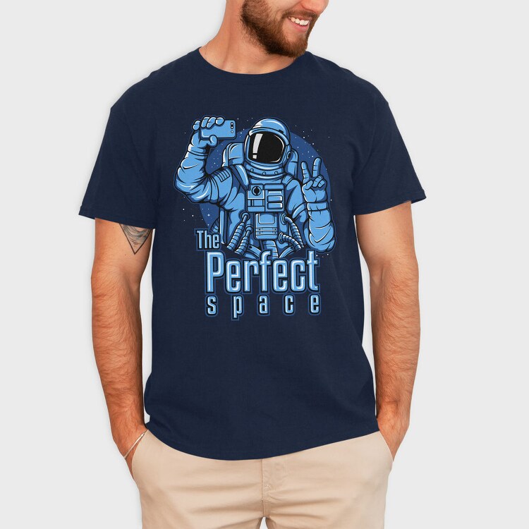 Space Selfie Astronaut, Tricou Barbati (Unisex)