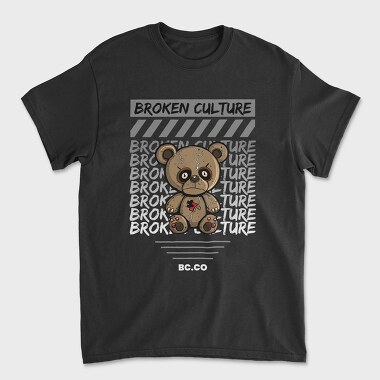 Broken Culture Teddy Bear, Tricou Barbati (Unisex)