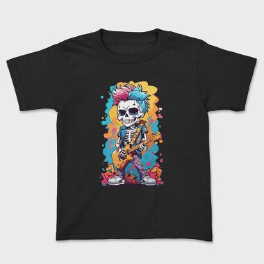 Colorful Guitarist Skeleton, Tricou Copii